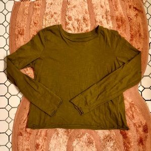 Anthropologie 100% Cotton Sustainable Long Sleeved Top in Brown